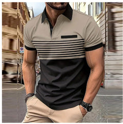 Camisa Casual Hombre a Rayas con Bolsillo — Tallas S a XXXL