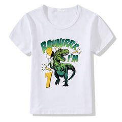 Camiseta Cumpleaños Niños Números 1-9 | Manga Corta