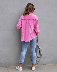 Chaqueta Camisa Rasgada Mujer – Casual Primavera Verano