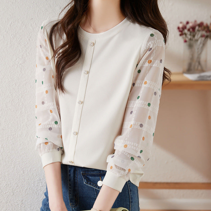 Top Mujer Estilo Francés | Camiseta Suelta Casual | Blanco y Negro