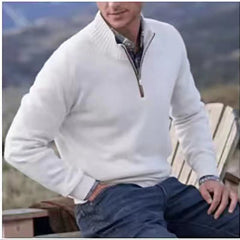 Jersey Hombre Cuello Alto Cremallera de Punto | Casual