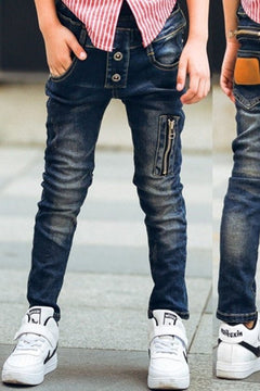 Pantalones Vaqueros Niño Elásticos – Denim Azul Oscuro - Irina Shop