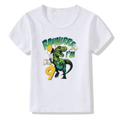 Camiseta Cumpleaños Niños Números 1-9 | Manga Corta
