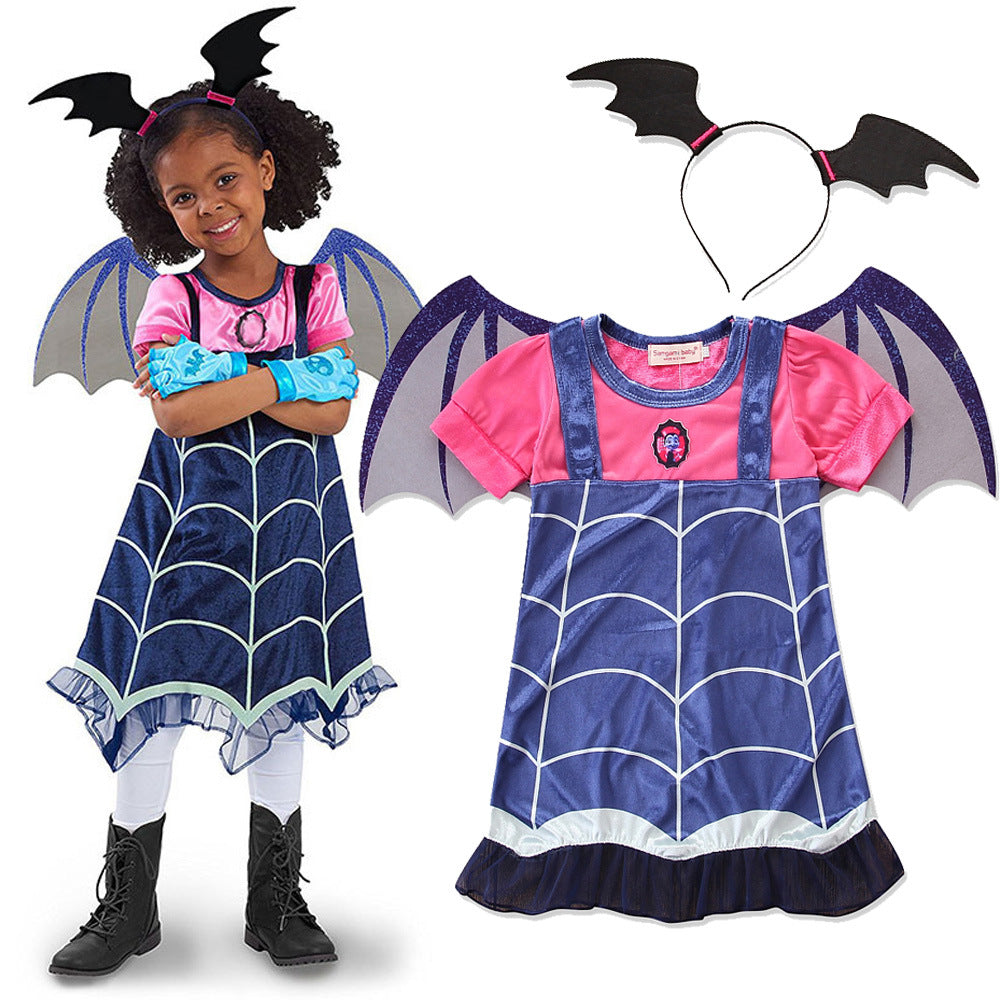 Vestido Princesa Niña Manga Corta Algodón | Tallas 100-140cm