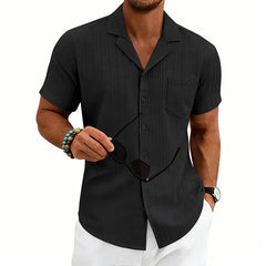Camisa Hombre Manga Corta Cuello Cubano Talla Grande