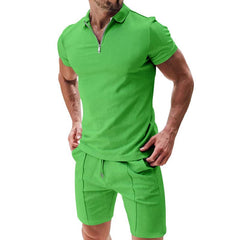 Conjunto Casual Hombre Verano — Waffle Camiseta + Shorts