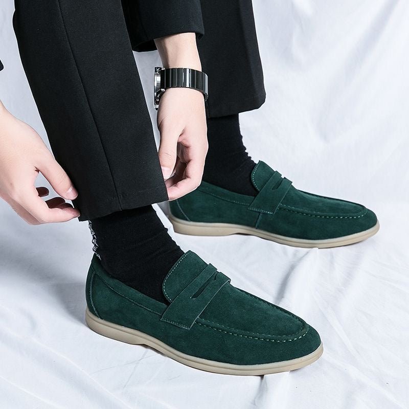 Zapatos Sin Cordones Hombre Punta Fina Tacón Chunky | Tallas 38-47