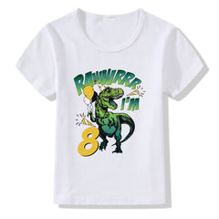 Camiseta Cumpleaños Niños Números 1-9 | Manga Corta