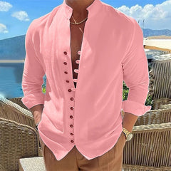 Camisa Manga Larga Hombre – Estilo Retro Casual Holgado