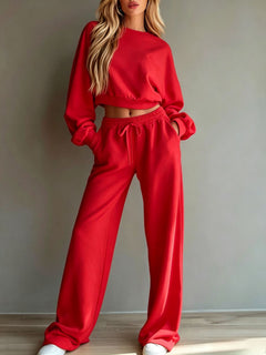 Conjunto Deportivo Mujer – Sudadera y Pantalón Pierna Ancha