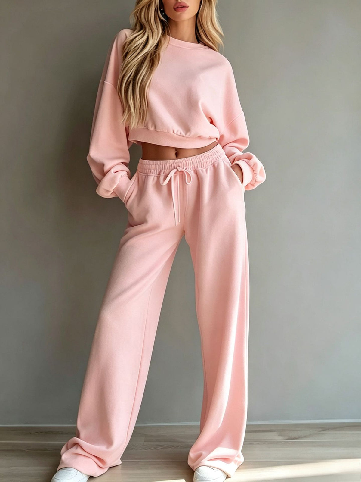 Conjunto Deportivo Mujer – Sudadera y Pantalón Pierna Ancha
