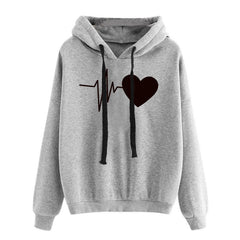 Sudadera Hoodie Mujer Estampado Corazon Streetwear