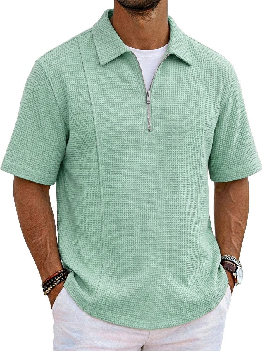Polo Deportivo con Cuello Barco y Media Cremallera Hombre - Irina Shop