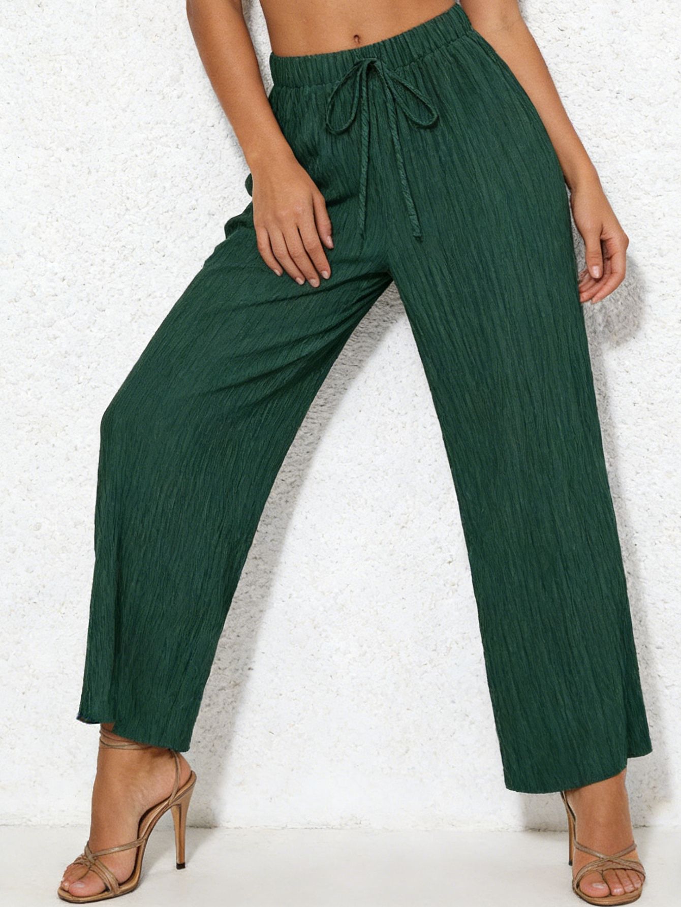 Pantalón Ancho Mujer Cintura Alta – Estilo Casual Coreano