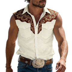 Camiseta Sin Mangas Hombre Verano | Estampada Retro con Bolsillo