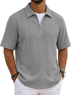 Polo Deportivo con Cuello Barco y Media Cremallera Hombre - Irina Shop