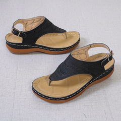 Sandalias Cuña Mujer — Chanclas Cómodas de Color Sólido