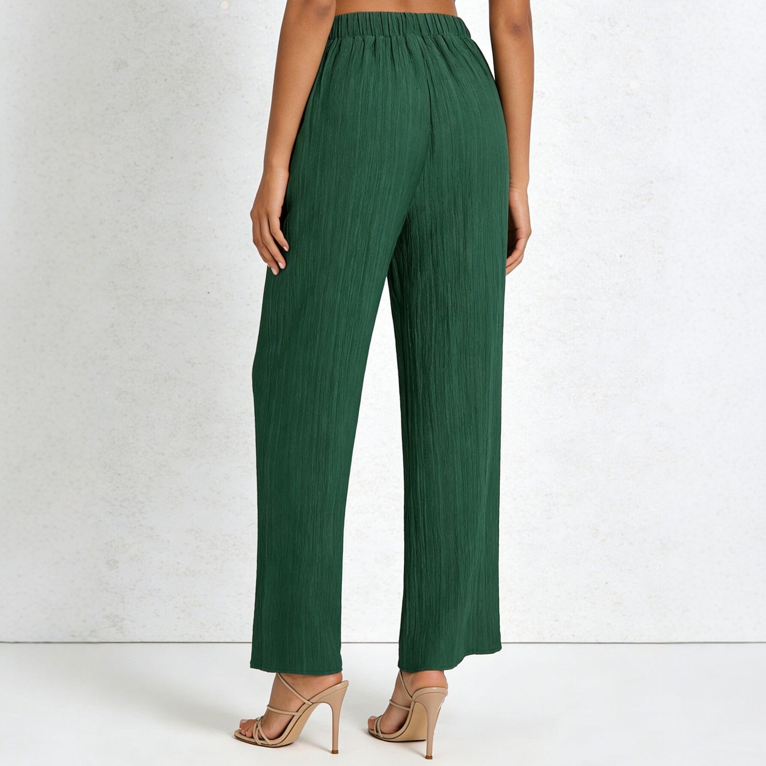 Pantalón Ancho Mujer Cintura Alta – Estilo Casual Coreano