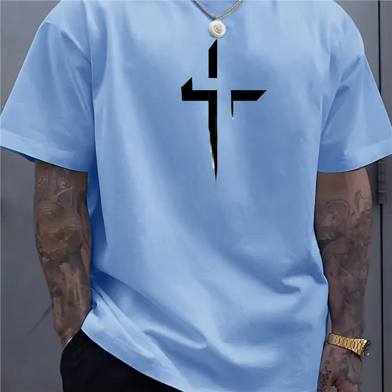 Camiseta Streetwear Hombre Manga Corta | Estampado Cruz 7 Colores
