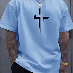 Camiseta Streetwear Hombre Manga Corta | Estampado Cruz 7 Colores