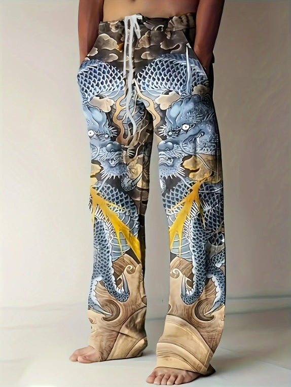 Pantalones Casual Hombre Wide-Leg Estampado