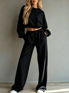 Conjunto Deportivo Mujer – Sudadera y Pantalón Pierna Ancha