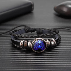 Pulsera Zodiaco Constelacion Luminosa Trenzada 12 Signos