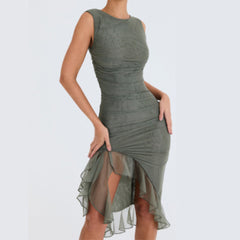 Vestido Ajustado Mujer Sin Mangas | Midi Elegante de Fiesta
