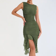 Vestido Ajustado Mujer Sin Mangas | Midi Elegante de Fiesta