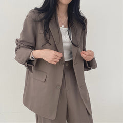 Conjunto Coreano Mujer Slim Fit - Traje Pantalón Casual