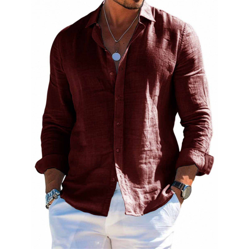 Camisa Manga Larga Hombre Casual Holgada S-6XL