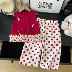 Conjunto Niña Lunares - Top y Pantalón de Lunares