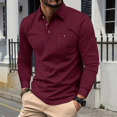 Camisa Waffle Hombre Manga Larga | Algodón Transpirable 6 Colores