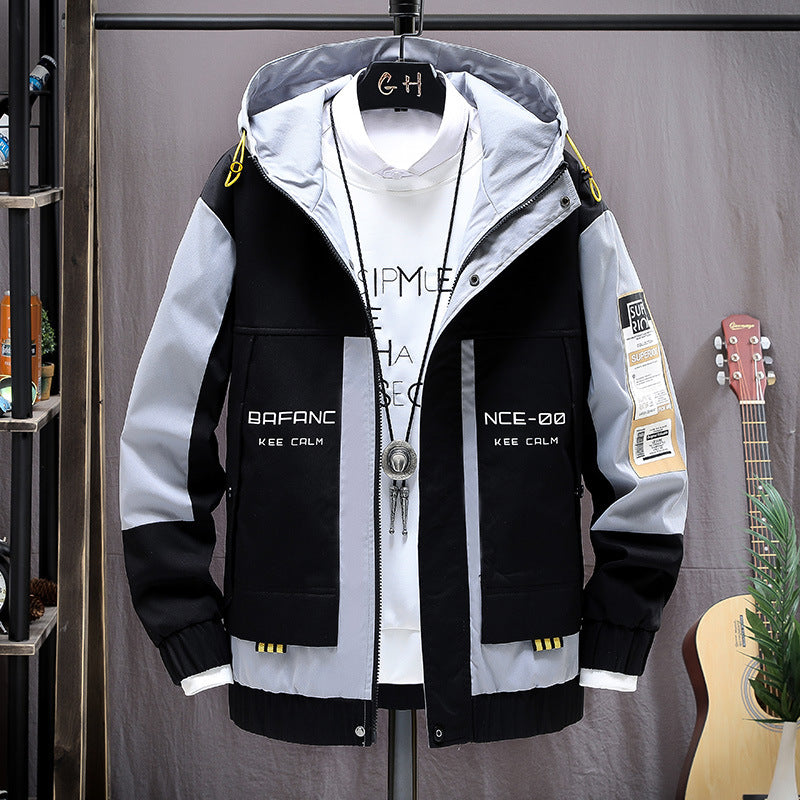 Chaqueta Casual Hombre Suelta Estampada sin Cuello