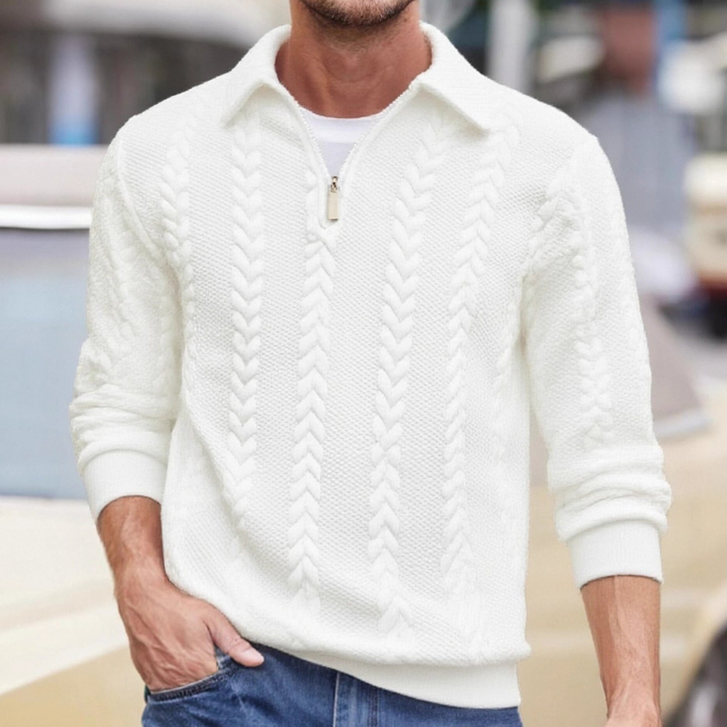 Sudadera hombre media cremallera casual deportiva