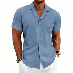 Camisa Hombre Manga Corta Cuello Cubano Talla Grande