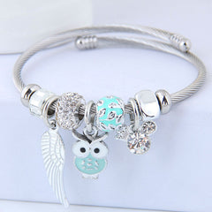 Pulsera Acero Inoxidable Mujer Colgante Alas Ángel