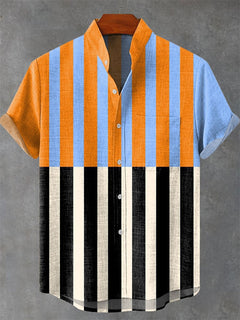Camisa Hombre Manga Larga Estampado 3D Casual Vintage