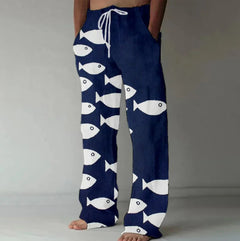 Pantalones Casual Hombre Wide-Leg Estampado