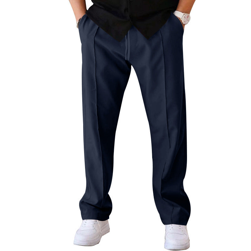 Pantalones Deportivos Hombre Casual Sueltos Rectos con Cordón