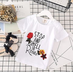 Conjunto Niña Verano - Camiseta Blanca y Falda Vaquera