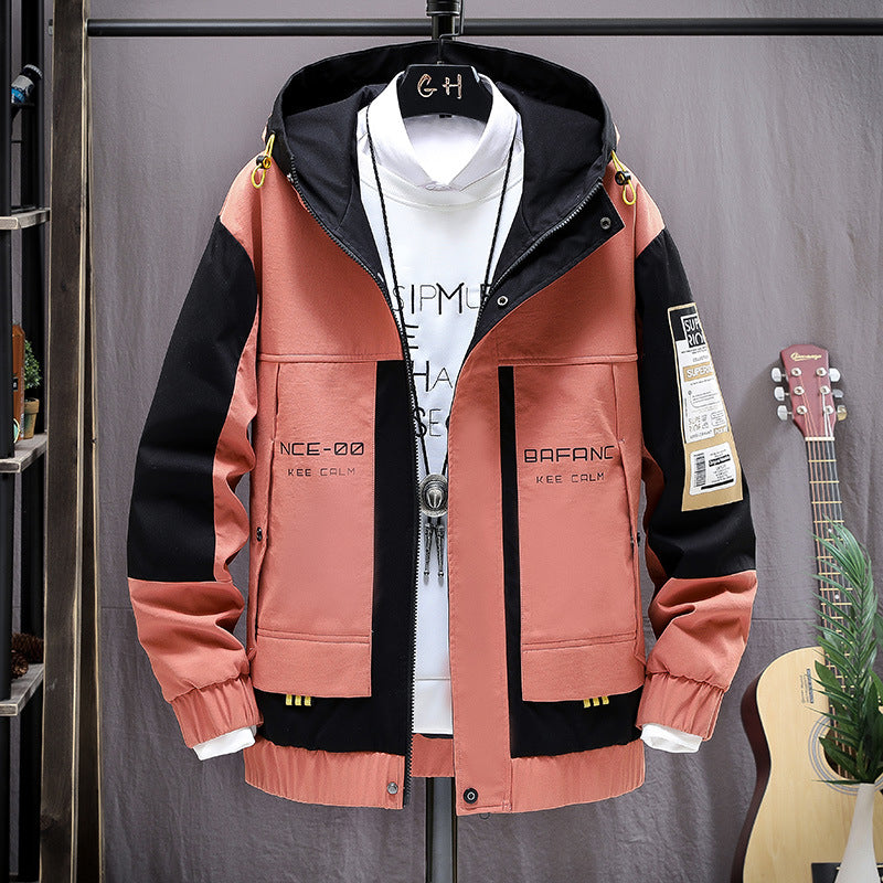 Chaqueta Casual Hombre Suelta Estampada sin Cuello