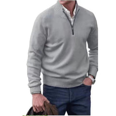 Jersey Hombre Cuello Alto Cremallera de Punto | Casual