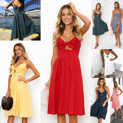 Vestido Verano Mujer Espalda Descubierta con Tirantes