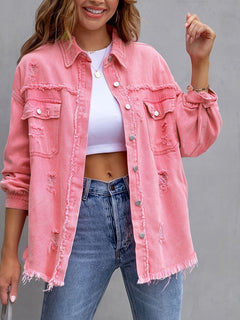 Chaqueta Camisa Rasgada Mujer – Casual Primavera Verano
