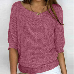 Jersey Mujer Cuello Redondo Manga Tres Cuartos | Punto