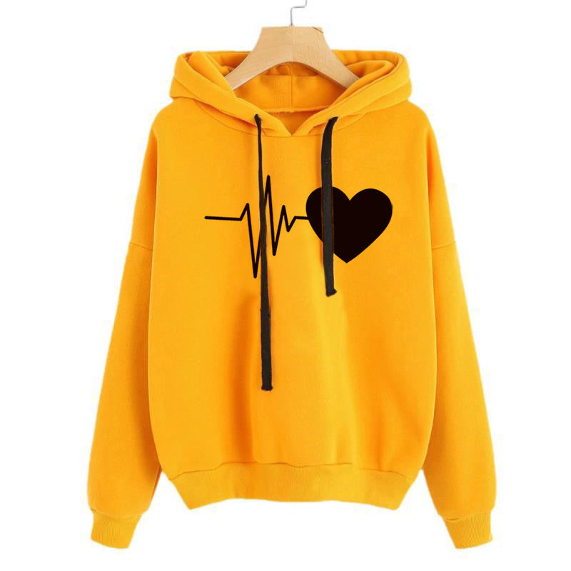 Sudadera Hoodie Mujer Estampado Corazon Streetwear