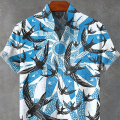 Camisa Hombre Manga Larga Estampado 3D Casual Vintage
