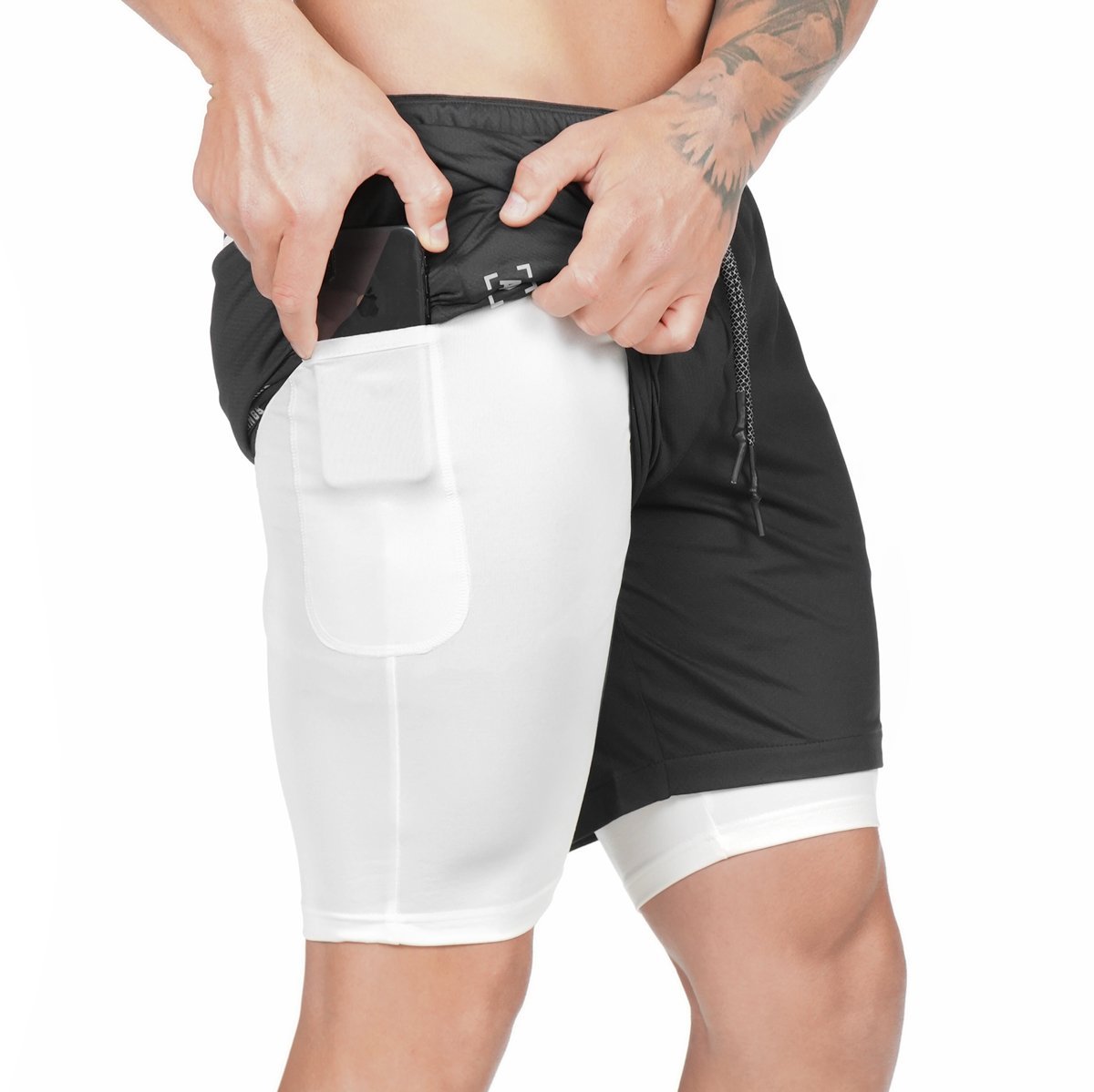 Pantalon Corto Compresion Deportivo con Bolsillo Hombre