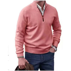 Jersey Hombre Cuello Alto Cremallera de Punto | Casual